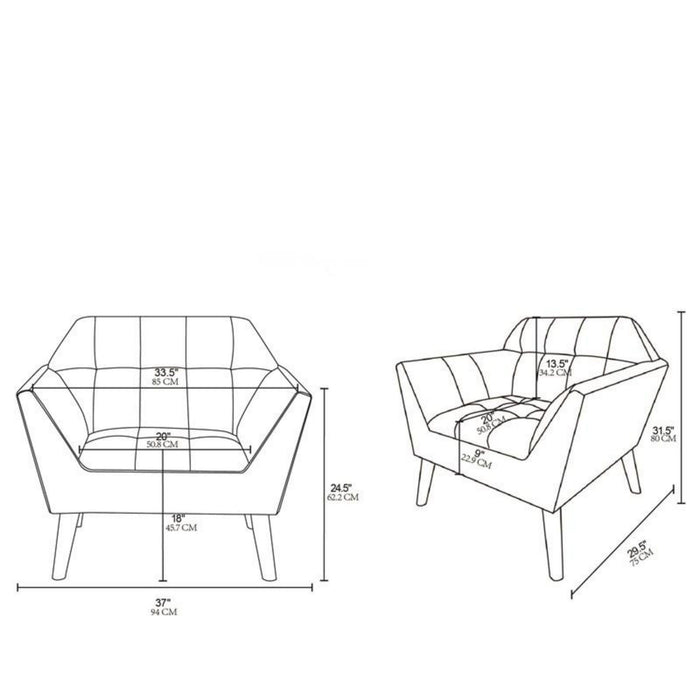 Modern Lounge Chair With Button Tufting