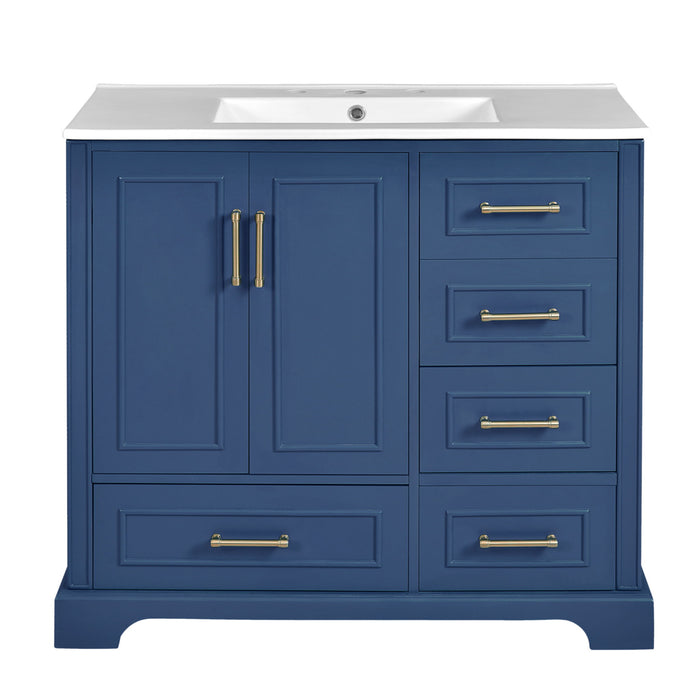 Traditional Bathroom Vanity With Soft Close Doors And Drawers