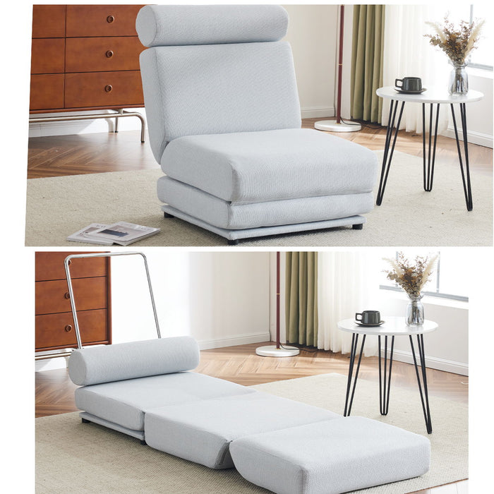 Foldable Single Chair Sofa Bed With Pillow, Easy To Store, Breathable And Wearable Linen