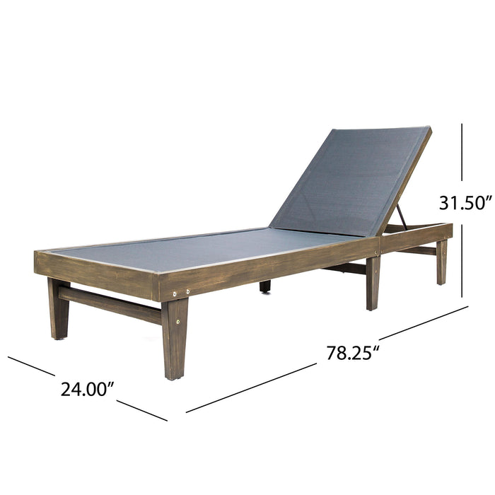 Summerland Chaise Lounge Dark Mesh Outdoor Seating - Dark Gray