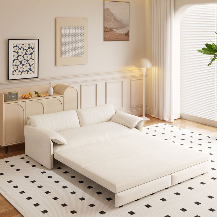 Queen Pull Out Sofa Bed, 3 In 1 Convertible Sleeper Sofa With Side Storage