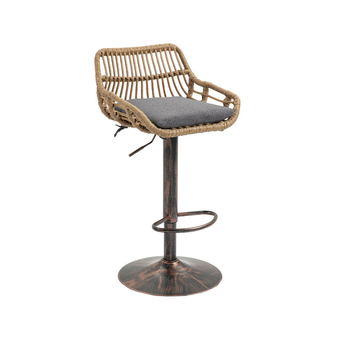 Modern Swivel Bar Stools Adjustable Counter Chairs With Footrest (Set of 2)