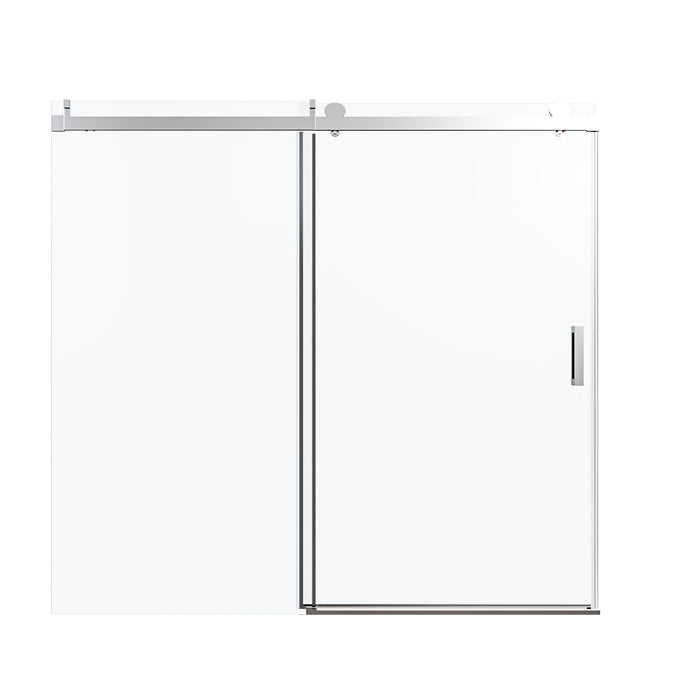 Frameless Single Sliding Soft Close Shower Doors, Reversible Installatio - Chrome