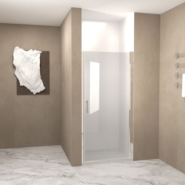 Shower Door With Explosion Proof Safety Film - Brushed Nickel