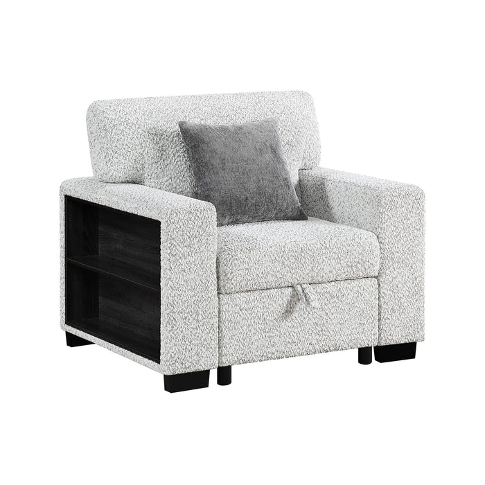 Prato - Chair With Storage And USB - Gray