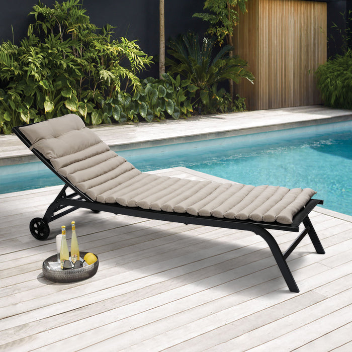 2 Piece Outdoor Chaise Lounge Chair Cushion Replacement Set