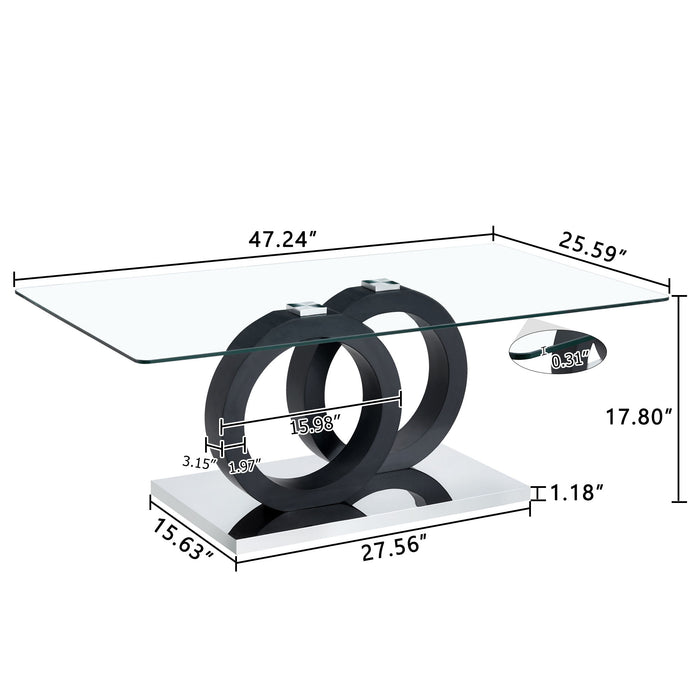 Contemporary Style Glass Top Coffee Table