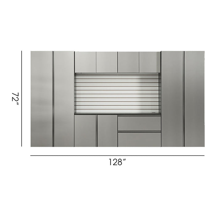Nova Series - Garage Cabinet Set A With Soft Closing Doors - Metallic Gray