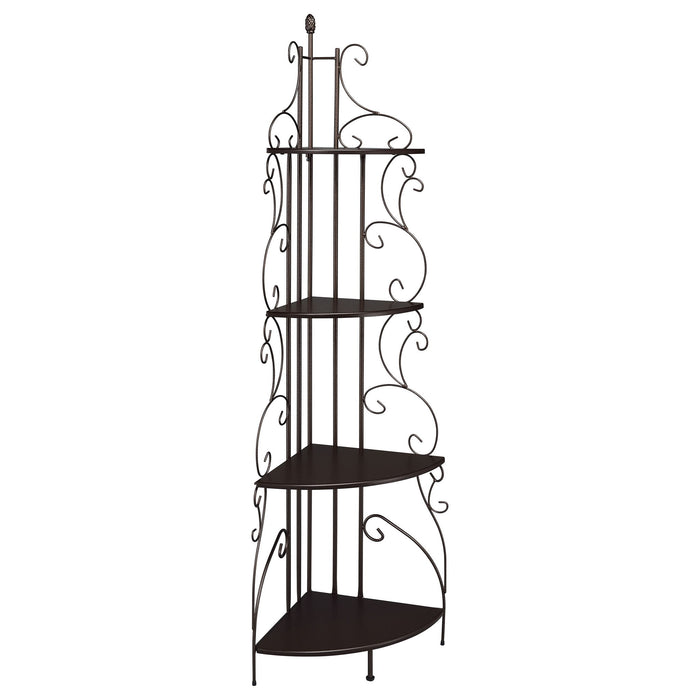 4 Shelf Corner Bookcase - Cappuccino