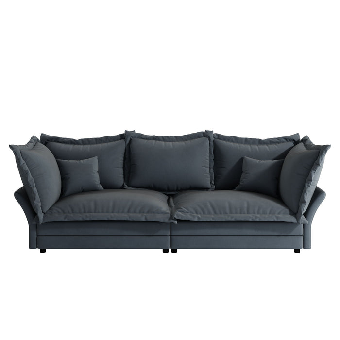 Modern Comfy Upholstered Sofa Cloud Couch, Deep Seat Couches With Multiple Large Soft Pillows