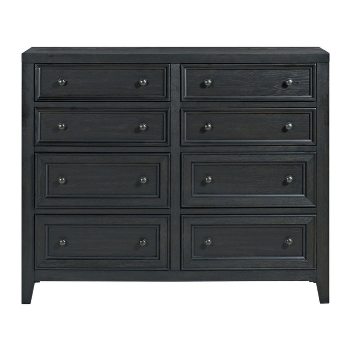 8 Drawer Dresser With Framed Fronts And Smooth Metal Glides
