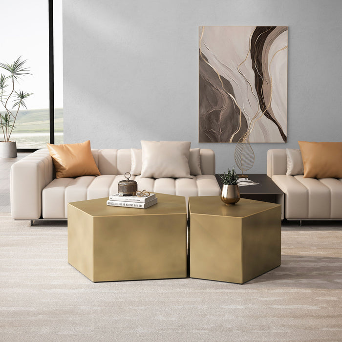 Irregular Pentagon Nesting Coffee Table Set