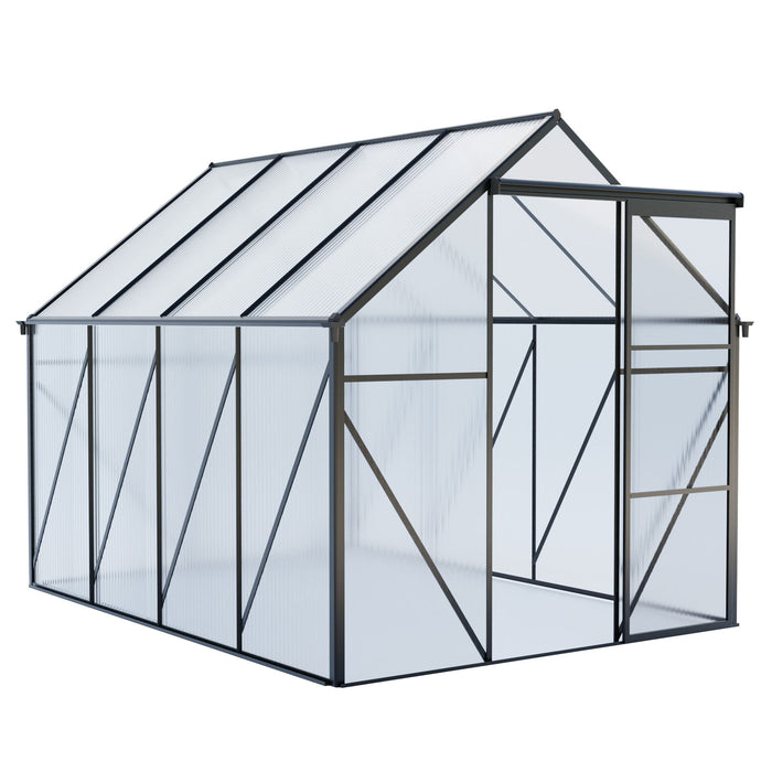 Polycarbonate house Raised Base And Anchor Aluminum Heavy Duty Walk-In houses For Outdoor Backyard In All Season