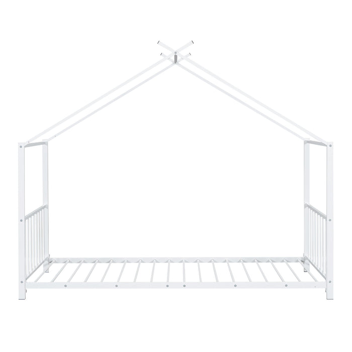 Metal House Platform Bed With Modern Design And Durable Frame
