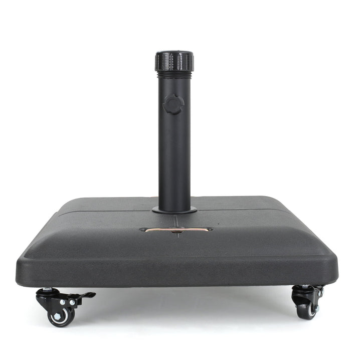 Wheelie - Stylish Square Umbrella Base With Stainless Steel Pole Handle