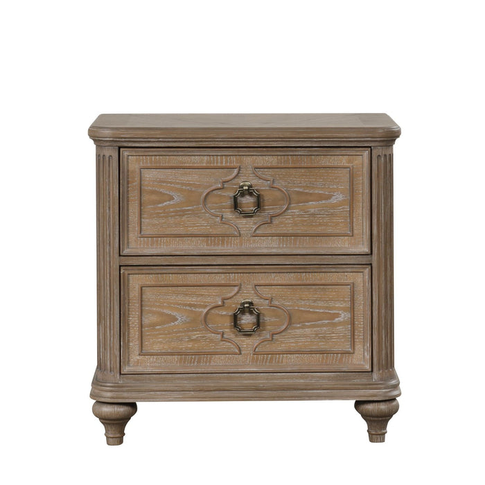 1 Piece Nightstand, Bedside Table With USB A And USB C Ports - Oak / Rustic