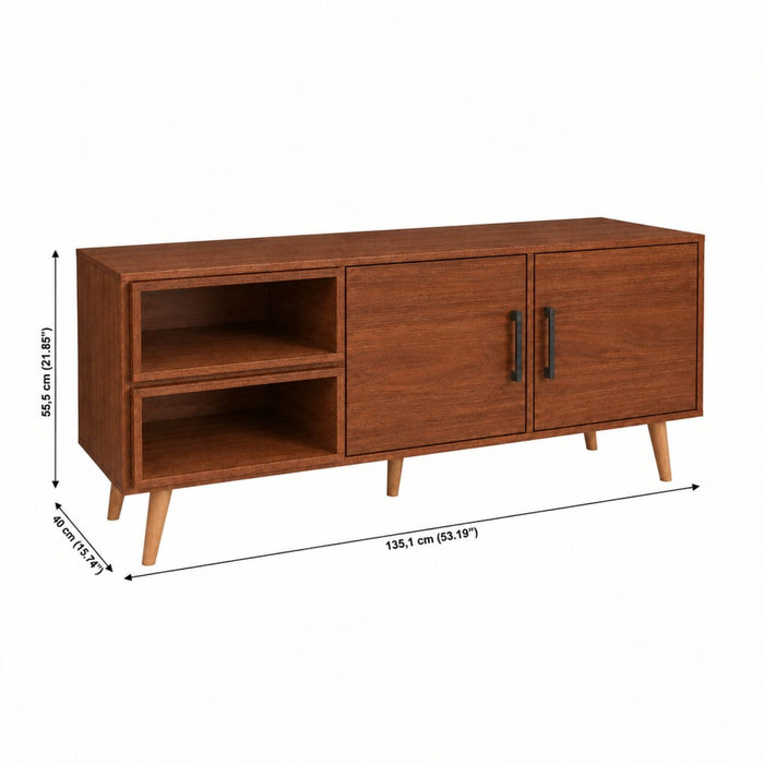 TV Stand For TVs Up To 60" With 2 Doors And 2 Open Shelves
