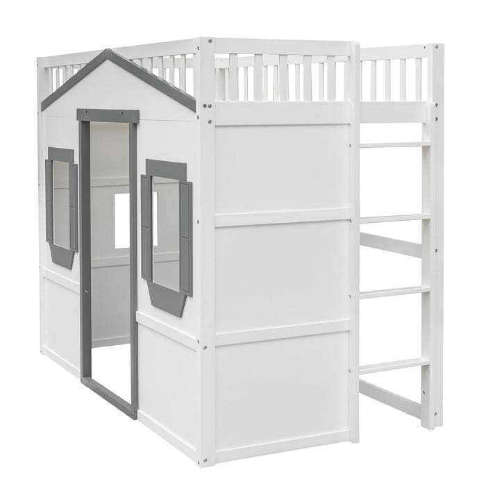 Elegant House Loft Bed With Ladder