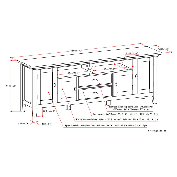 Redmond - TV Media Stand - Distressed Gray
