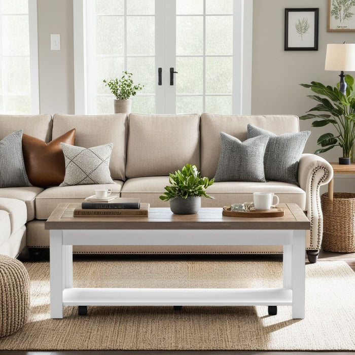 Hampton - Hampton - Coffee Table - Jasmine Whitewash / Barnwood