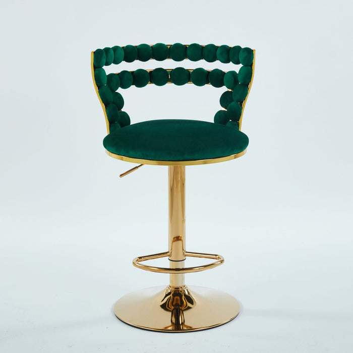 Modern Bar Chair With Iron Tube Legs, Soft Cushions And Comfortable Backrest (Set of 2)