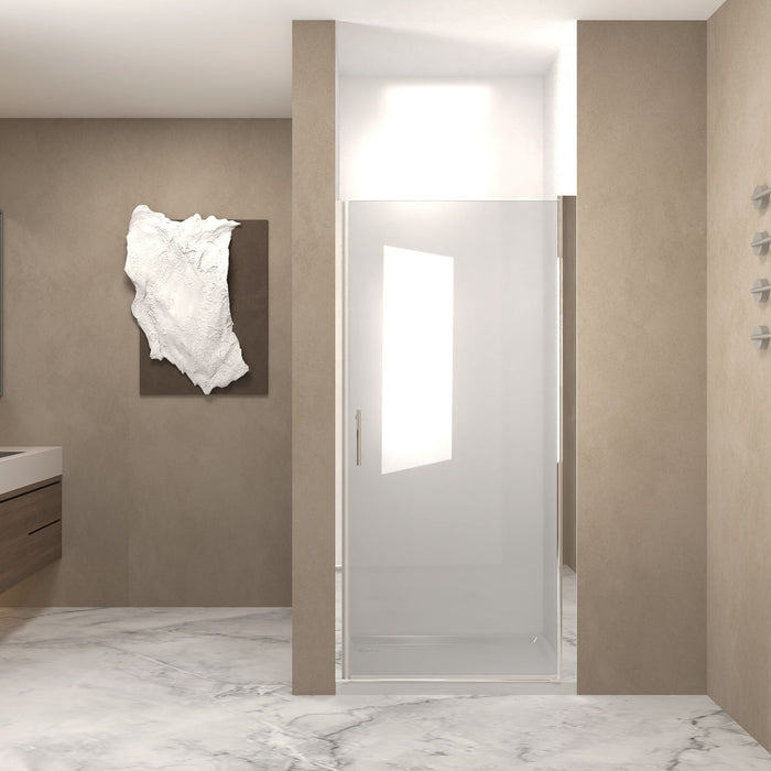 Shower Door With Explosion Proof Safety Film, Half Frame Design - Chrome