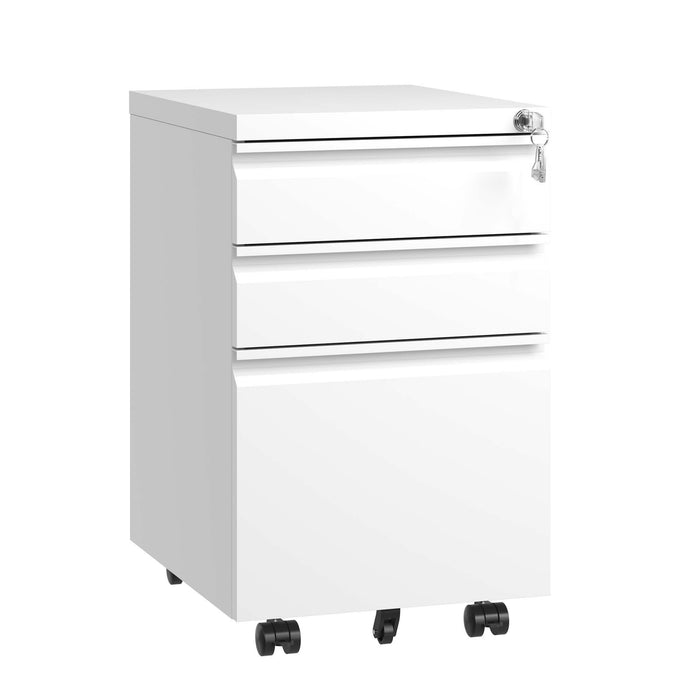 Metal Drawer Mobile File Cabinet With Lock For Home Office Organizer