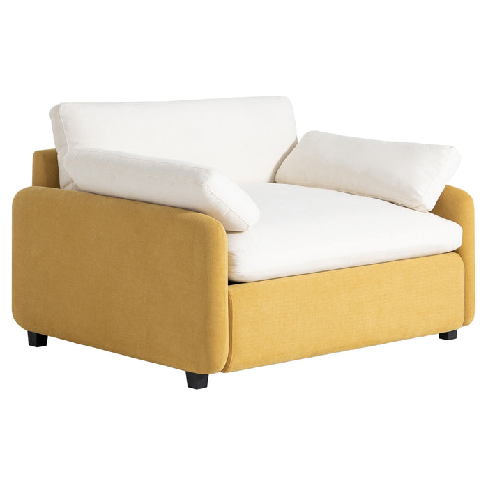 Oversized Single Sofa Chair Wide And Deep Seat, Modern Upholstered Comfy Blocking Couch Lounge With Pillows