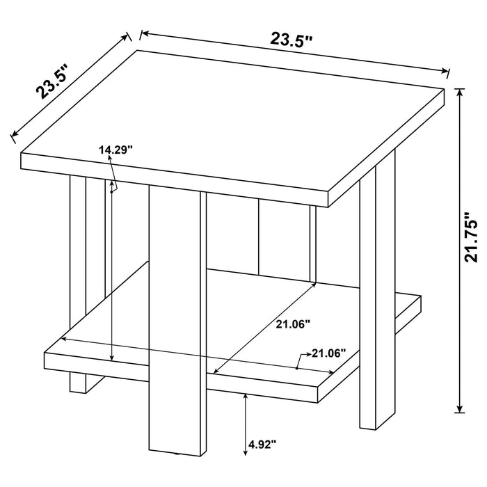 Square End Table - Mango Color