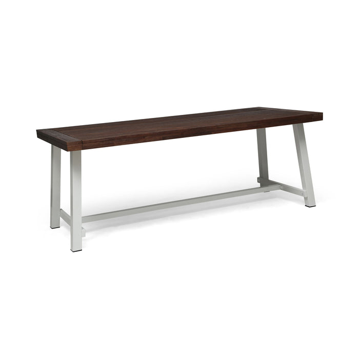 Equilibrium - Outdoor Dining Table With Wooden Frame And Slat Top