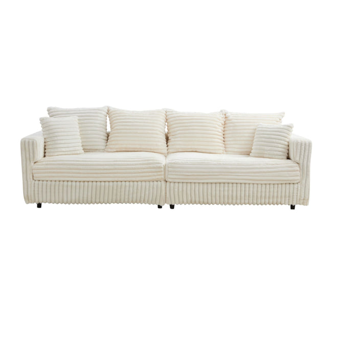 Modern Comfy Upholstered 4 Seat Sofa Cloud Couch,Deep Seat With Soft Pillows