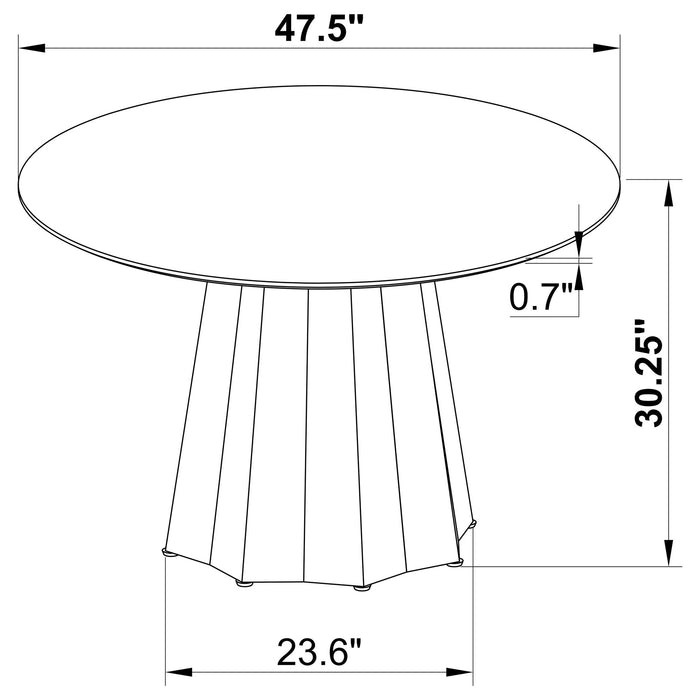 Dorgan - 5 Piece Round Dining Set - Black