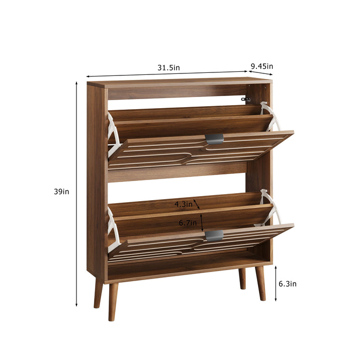 Medieval - Independent Shoe Cabinet With 2 Flip Drawers