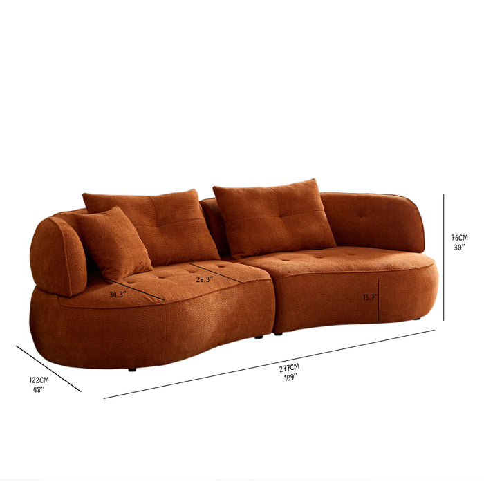 Modular Sofa, Durable Fabric, Solid Wood Frame, High Density Sponge Padding, Seating For 4
