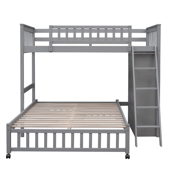 Bunk Bed With 6 Drawers And Flexible Shelves, Bottom Bed With Wheels