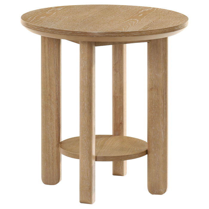 Crispin - 2 Piece Coffee Table Set With Open Shelves - Light Oak