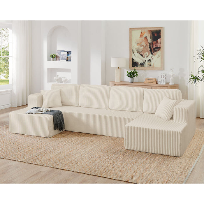 Modern Minimalist U - Shape Modular Sectional Sofa