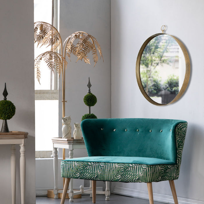 Round Mirror, Circle Mirror With Iron Frame For Living Room Bedroom Vanity Entryway, Hallway