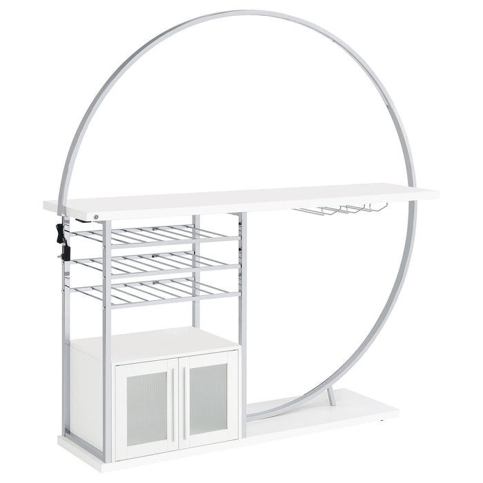 Casey - 2 Door Home Bar Storage Bar With Customizable Lighting - White