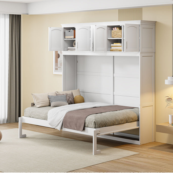 Murphy Modern Bed With Top Cabinets For Space Saving And Comfort