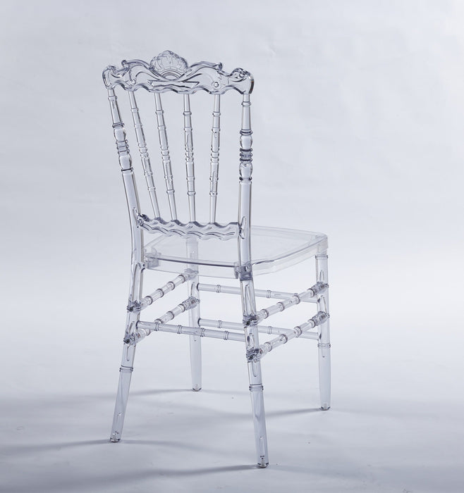 Dining Chair With Plastic Seat, Welding Chair (Set of 4) - Transparent