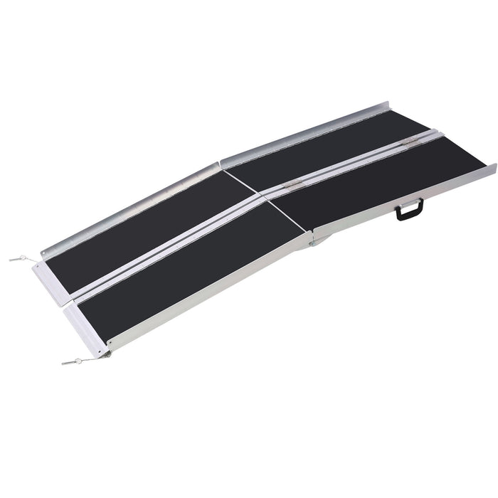 Portable And Foldable Wheelchair Ramp With Non Skid Surface