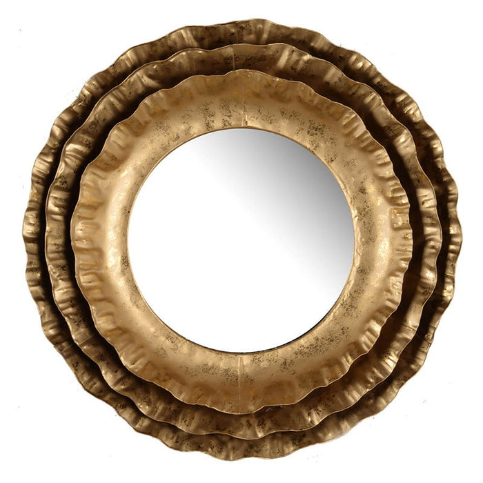 Round Wall Mirror With Metal Frame, Accent Mirror For Living Room - Gold