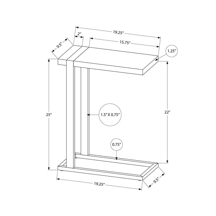 Accent Table, C - Shaped, Contemporary & Modern Stylish Design