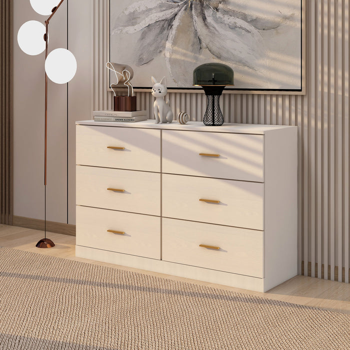 Modern Drawer Dresser For Bedroom, Ample Storage Wide Chest Of Drawers