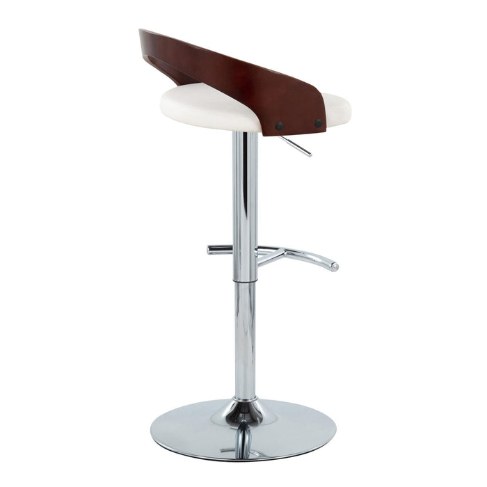 Grotto - Contemporary Adjustable Barstool & Swivel With Rounded T Footrest (Set of 2)