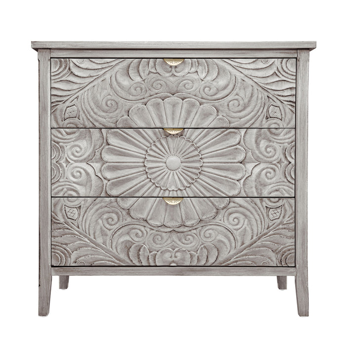 3 Drawer Cabinet, American Furniture, Suitable For Bedroom, Living Room - Light Gray