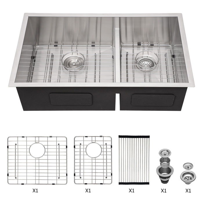 Modern Double Bowl Undermount Sink Design With 10" Deep Basins