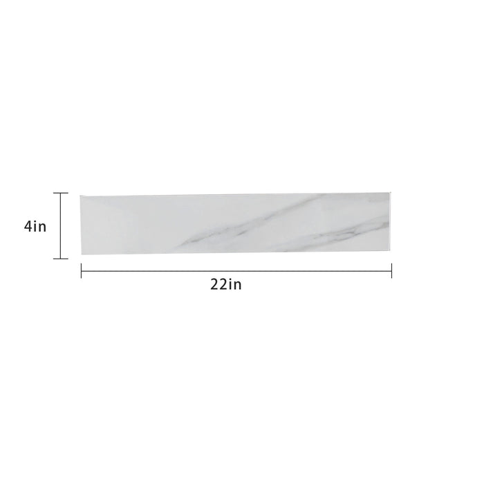 Sintered Stone Bathroom Vanity Top With 4" Backsplash And 22" Sidesplash - Carrara White