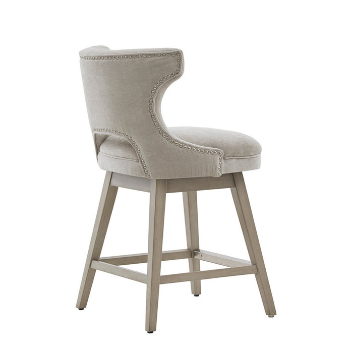 360 Degree Swivel Counter Stool With Silver Detailing